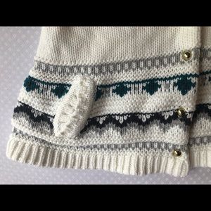 Janie & Jack winter sweater cape fur trim